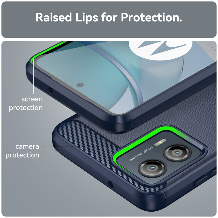 For Motorola Moto G53 5G Brushed Texture Carbon Fiber TPU Phone Case(Blue) - free shipping - PMC TechLife - Order now!