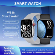 WS88 1.96 inch Color Screen Smart Watch,Support Heart Rate Monitoring / Blood Pressure Monitoring(Gold)