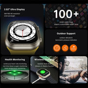 W800 Ultra 2.02 inch Color Screen Smart Watch,Support Heart Rate Monitoring / Blood Pressure Monitoring(Black)