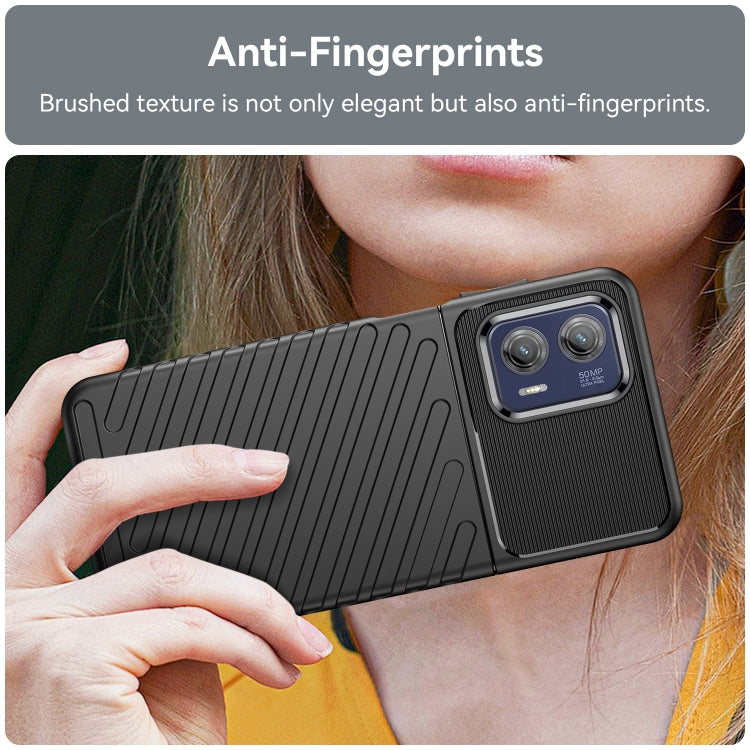 For Motorola Moto G73 Thunderbolt Shockproof TPU Protective Soft Phone Case(Black)