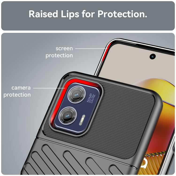 For Motorola Moto G73 Thunderbolt Shockproof TPU Protective Soft Phone Case(Black)