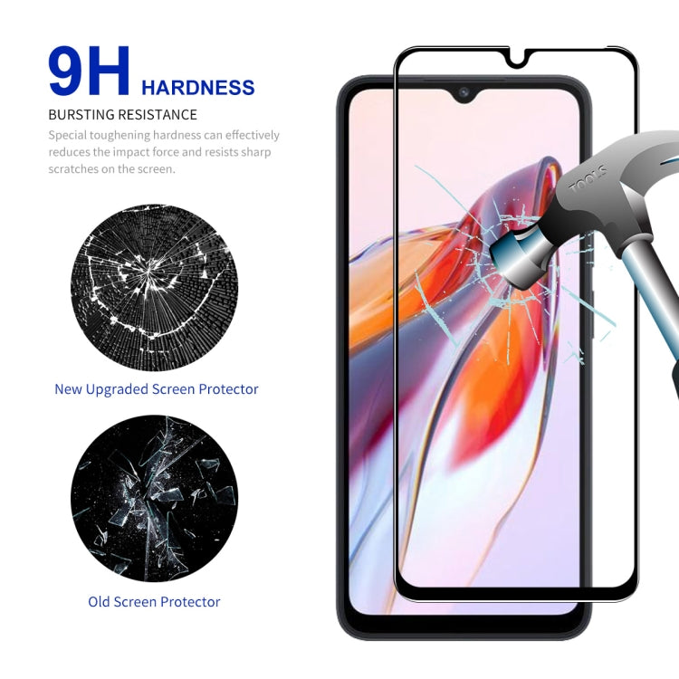 For Xiaomi Redmi 12C / Poco C55 10pcs ENKAY Hat-Prince Full Glue 0.26mm 9H 2.5D Tempered Glass Full Film