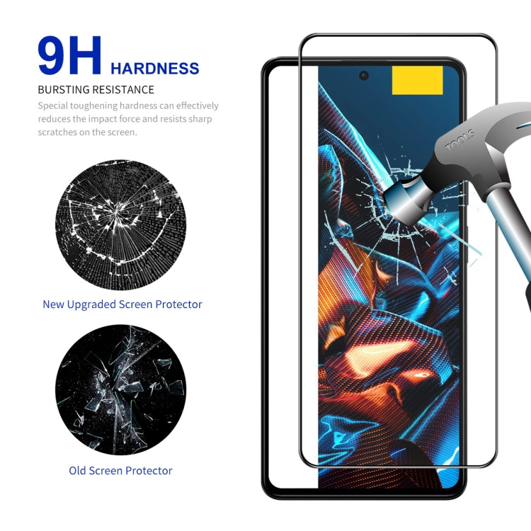 For Xiaomi Poco X5 Pro 10pcs ENKAY Hat-Prince Full Glue 0.26mm 9H 2.5D Tempered Glass Full Film