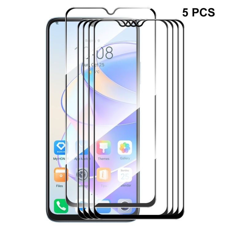 For Honor X7A 4G Global 5pcs ENKAY Hat-Prince Full Glue 0.26mm 9H 2.5D Tempered Glass Full Film - Honor Tempered Glass by ENKAY | Online Shopping South Africa | PMC TechLife | Buy Now Pay Later Mobicred