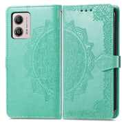 For Motorola  Moto G53 5G Mandala Flower Embossed Horizontal Flip Leather Phone Case(Green)