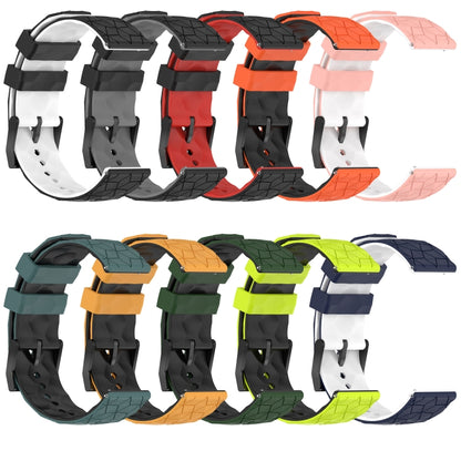 For Xiaomi MI Watch S1 Active 22mm Football Pattern Two-Color Silicone Watch Band(Olive Green + Black) - Watch Bands by PMC Jewellery | Online Shopping South Africa | PMC Jewellery | Buy Now Pay Later Mobicred