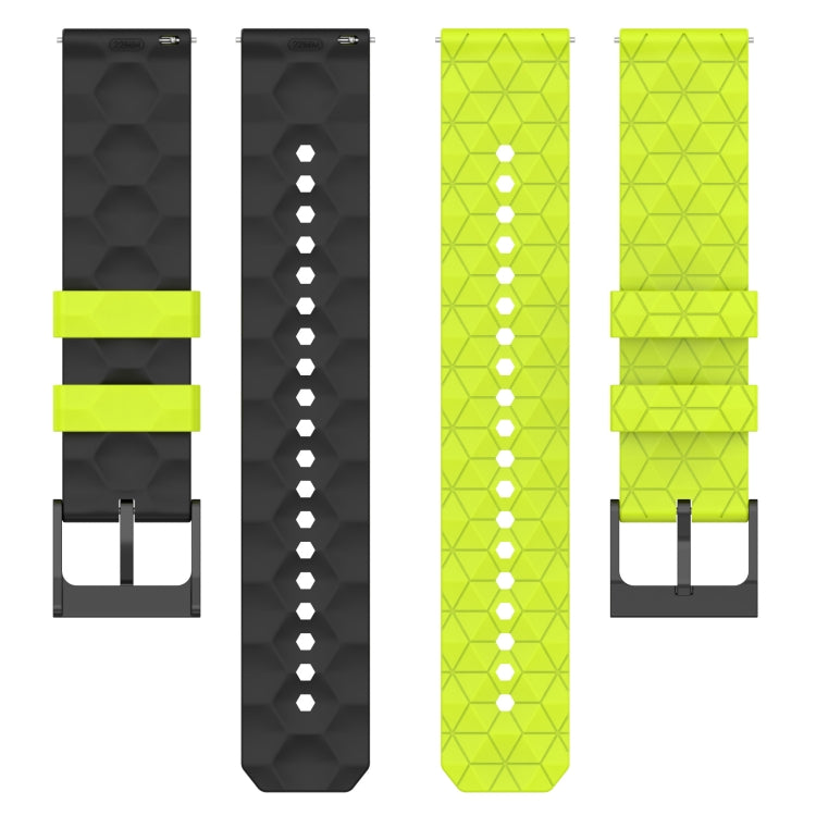 For Xiaomi MI Watch S1 Active 22mm Football Pattern Two-Color Silicone Watch Band(Olive Green + Black) - Watch Bands by PMC TechLife | Online Shopping South Africa | PMC TechLife | Buy Now Pay Later Mobicred