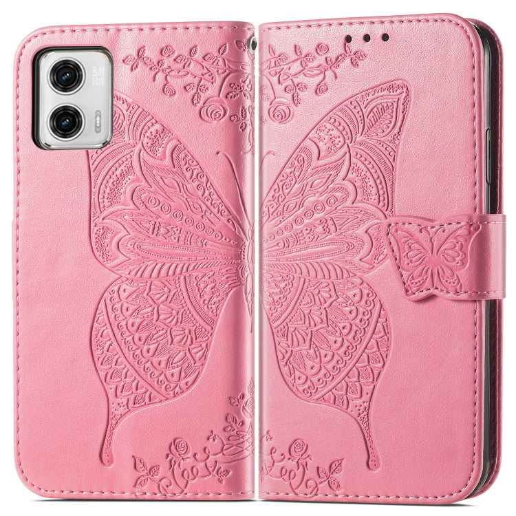 For Motorola Moto G73 Butterfly Love Flower Embossed Flip Leather Phone Case(Pink) - free shipping - PMC TechLife - Order now!