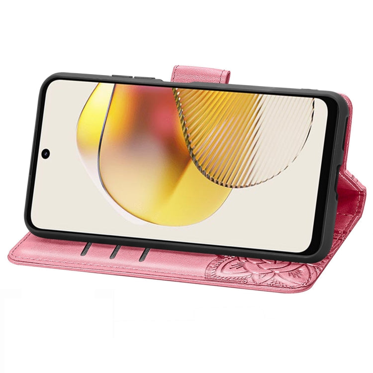 For Motorola Moto G73 Butterfly Love Flower Embossed Flip Leather Phone Case(Pink) - free shipping - PMC TechLife - Order now!
