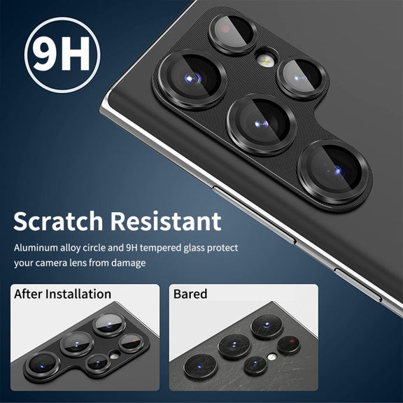For Samsung Galaxy S23 Ultra ENKAY 9H Rear Camera Lens Aluminium Alloy Tempered Glass Film(Dark Green)
