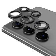 For Samsung Galaxy S22 Ultra ENKAY 9H Rear Camera Lens Aluminium Alloy Tempered Glass Film(Black)