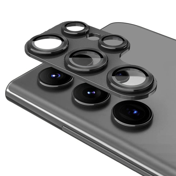 For Samsung Galaxy S22 Ultra ENKAY 9H Rear Camera Lens Aluminium Alloy Tempered Glass Film(Black)
