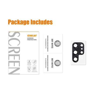 For Samsung Galaxy S22 Ultra ENKAY 9H Rear Camera Lens Aluminium Alloy Tempered Glass Film(Black) - free shipping - PMC Jewellery - Order now!