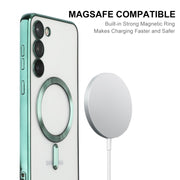 For Samsung Galaxy S23+ 5G ENKAY Electroplated MagSafe Shockproof TPU Phone Case with Lens Film(Pink)