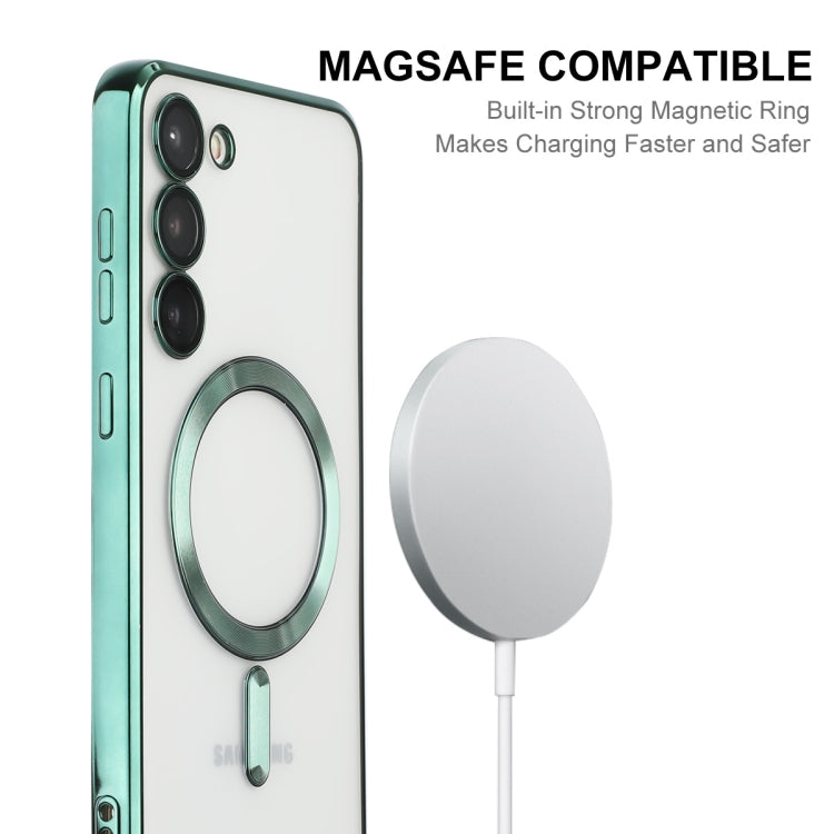 For Samsung Galaxy S23+ 5G ENKAY Electroplated MagSafe Shockproof TPU Phone Case with Lens Film(Pink)