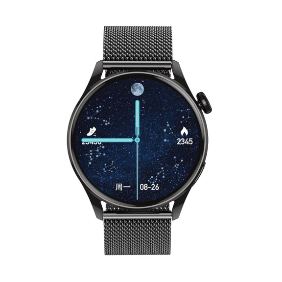 Q3 Max 1.36 inch Color Screen Smart Watch,Steel Strap,Support Heart Rate Monitoring / Blood Pressure Monitoring(Black)