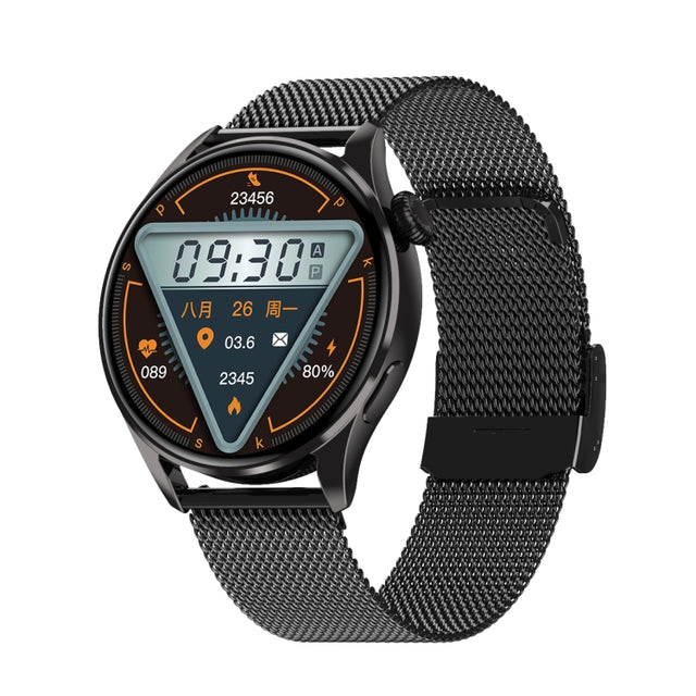 Q3 Max 1.36 inch Color Screen Smart Watch,Steel Strap,Support Heart Rate Monitoring / Blood Pressure Monitoring(Black)