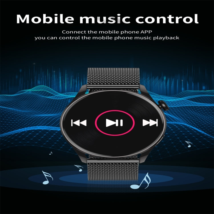 Q3 Max 1.36 inch Color Screen Smart Watch,Steel Strap,Support Heart Rate Monitoring / Blood Pressure Monitoring(Black)