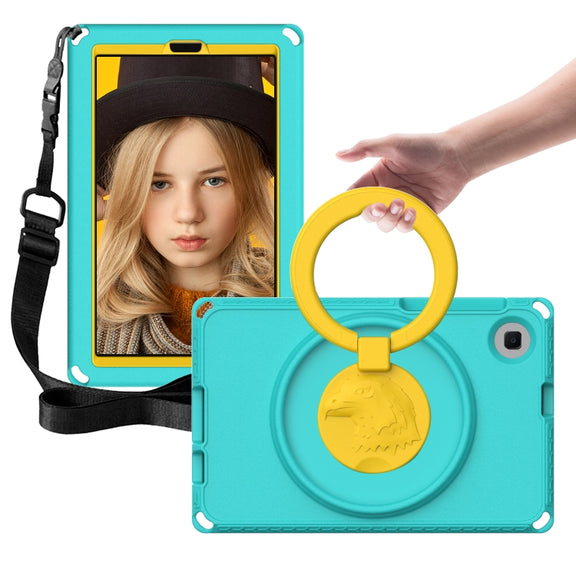 For Samsung Galaxy Tab A7 Lite T220/T225 2020 EVA Hybrid PC Shockproof Tablet Case with Frame(Glacial Green)