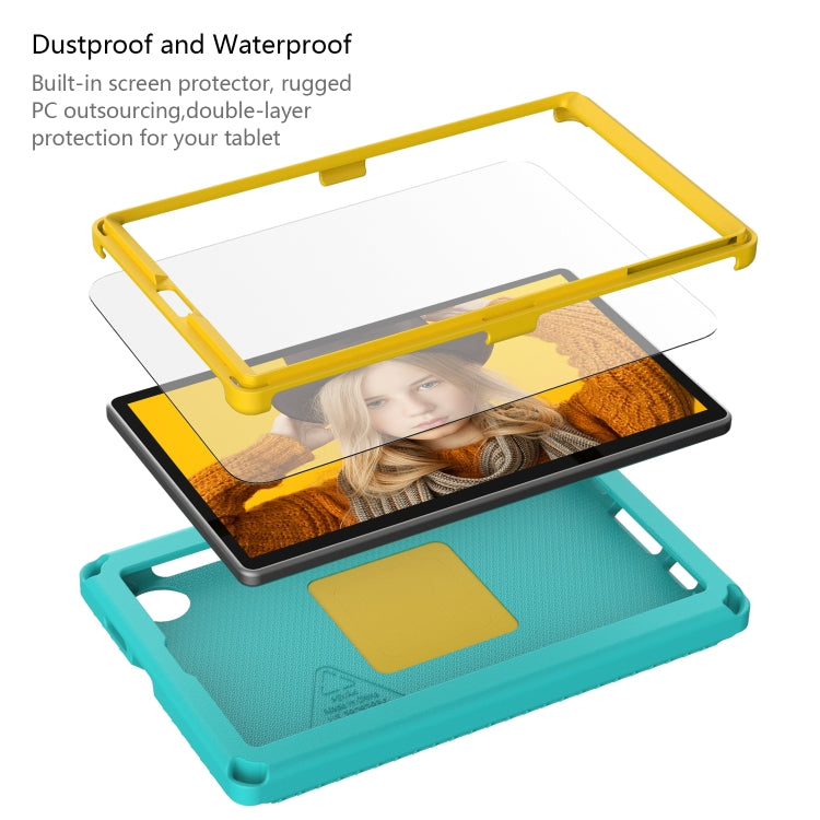 For Samsung Galaxy Tab A7 Lite T220/T225 2020 EVA Hybrid PC Shockproof Tablet Case with Frame(Glacial Green)
