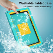 For Samsung Galaxy Tab A7 Lite T220/T225 2020 EVA Hybrid PC Shockproof Tablet Case with Frame(Glacial Green)
