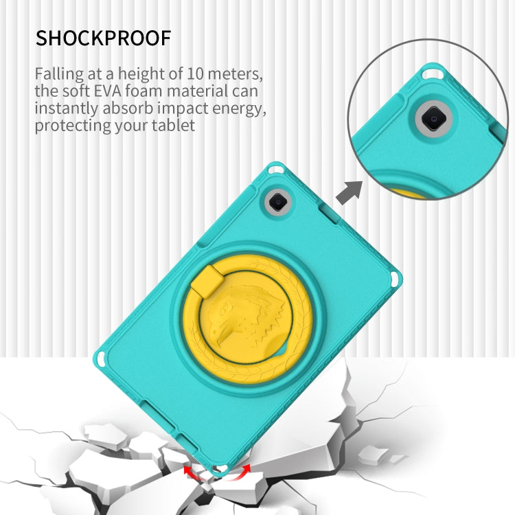 For Samsung Galaxy Tab A7 Lite T220/T225 2020 EVA Hybrid PC Shockproof Tablet Case with Frame(Glacial Green)