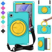 For Samsung Galaxy Tab A7 Lite T220/T225 2020 EVA Hybrid PC Shockproof Tablet Case with Frame(Glacial Green)