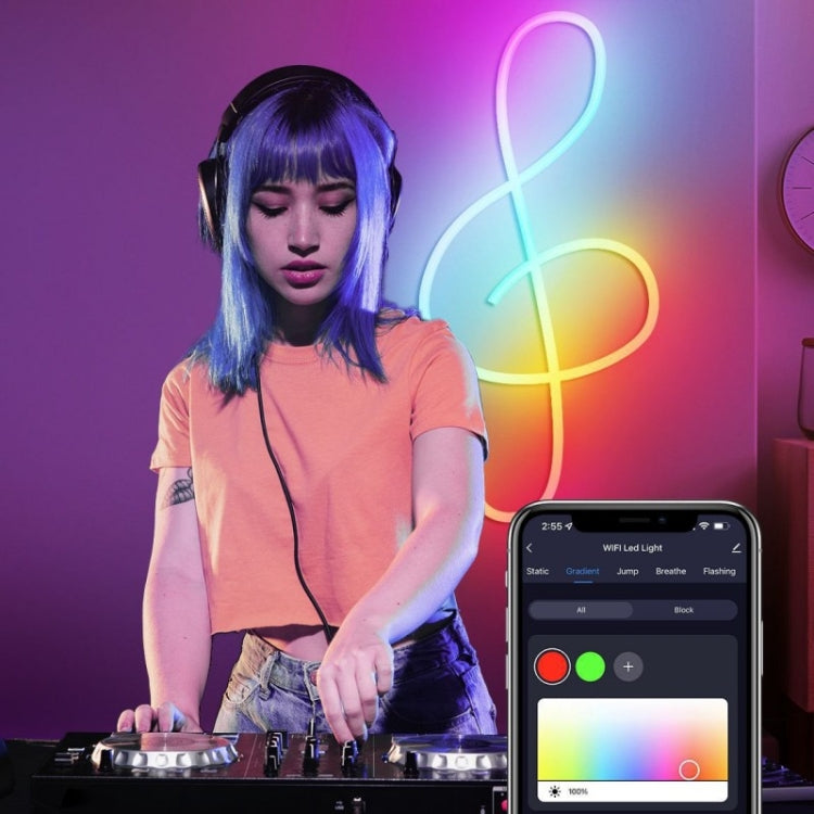 NH021 Water-resistant 3m TUYA WIFI Music Sync RGB Neon Rope Light