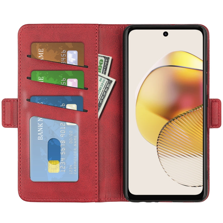 For Motorola Moto G73 Dual-side Magnetic Buckle Horizontal Flip Leather Phone Case(Red) - free shipping - PMC TechLife - Order now!