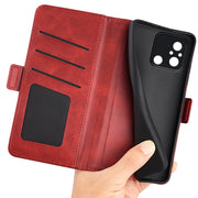 For Xiaomi Redmi 12C Dual-side Magnetic Buckle Horizontal Flip Leather Phone Case(Red)