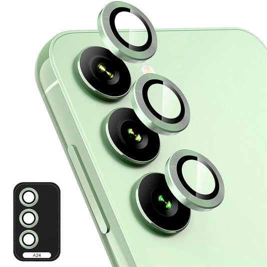 For Samsung Galaxy A24 ENKAY Hat-Prince 9H Rear Camera Lens Aluminium Alloy Ring Tempered Glass Film (Light Green) - free shipping - PMC Jewellery - Order now!