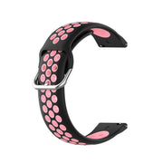For Xiaomi Watch S2 46mm 22mm Perforated Breathable Sports Silicone Watch Band(Black+Pink)