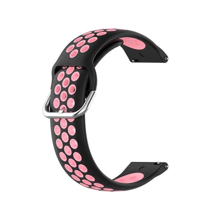 For Xiaomi Watch S2 46mm 22mm Perforated Breathable Sports Silicone Watch Band(Black+Pink)
