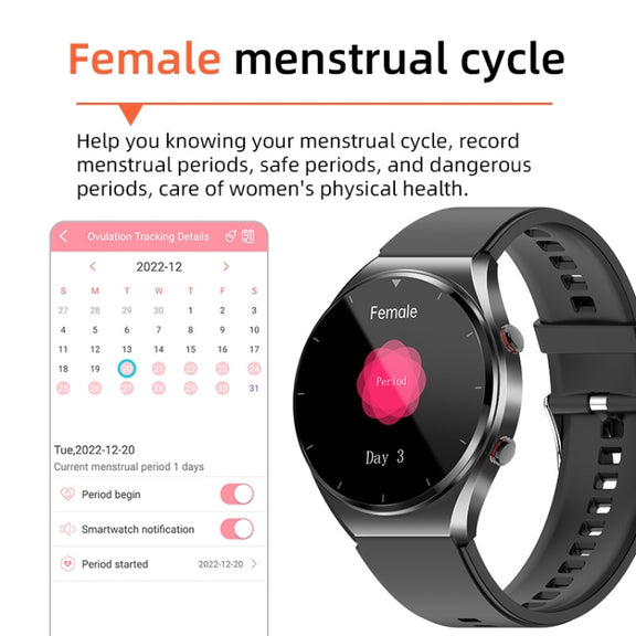 E09 1.32 inch Color Screen Smart Watch,Support Heart Rate Monitoring / Blood Pressure Monitoring(Black)