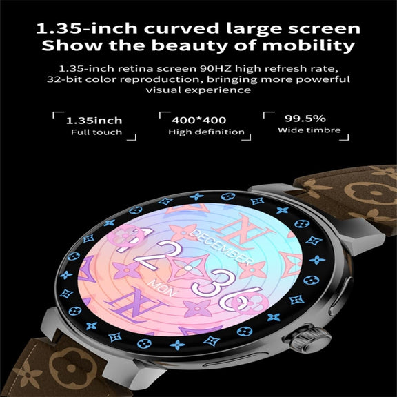 JLV68 1.35 inch Color Screen Smart Watch,Support Heart Rate Monitoring / Blood Pressure Monitoring(Gold)
