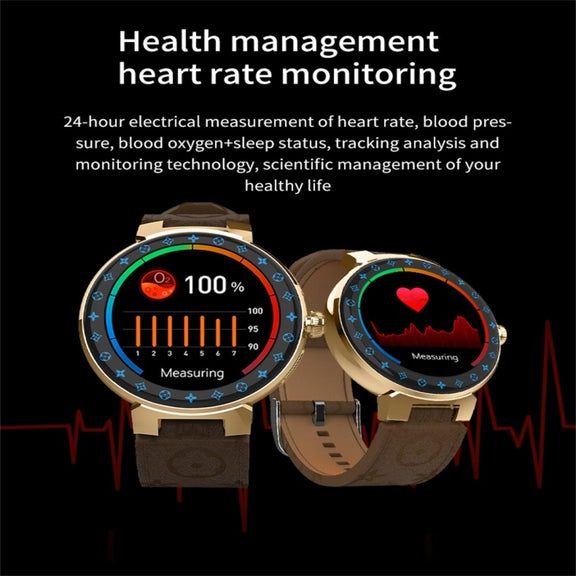 JLV68 1.35 inch Color Screen Smart Watch,Support Heart Rate Monitoring / Blood Pressure Monitoring(Gold)