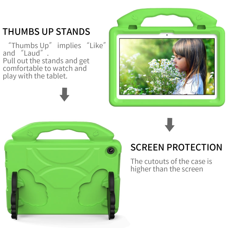 For Lenovo Tab M10 3rd Gen 10.1 TB-328 Thumb Bracket EVA Shockproof Tablet Case(Green)
