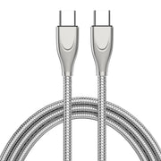 ENKAY ENK-CB129 PD 65W Type-C to Type-C Carbon Steel Hose Spring Fast Charging Data Cable, Length 1m(Silver)