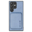 For Samsung Galaxy S22 5G Carbon Fiber Leather Card Magsafe Magnetic Phone Case(Blue) - Galaxy S22 5G Cases by PMC TechLife | Online Shopping South Africa | PMC TechLife
