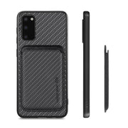 For Samsung Galaxy S20 Carbon Fiber Leather Card Magsafe Magnetic Phone Case(Black)