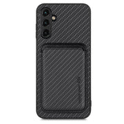 For Samsung Galaxy A14 5G Carbon Fiber Leather Card Magsafe Magnetic Phone Case(Black)