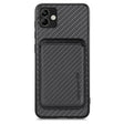 For Samsung Galaxy A04 4G Carbon Fiber Leather Card Magsafe Magnetic Phone Case(Black) - Galaxy Phone Cases by PMC TechLife | Online Shopping South Africa | PMC TechLife