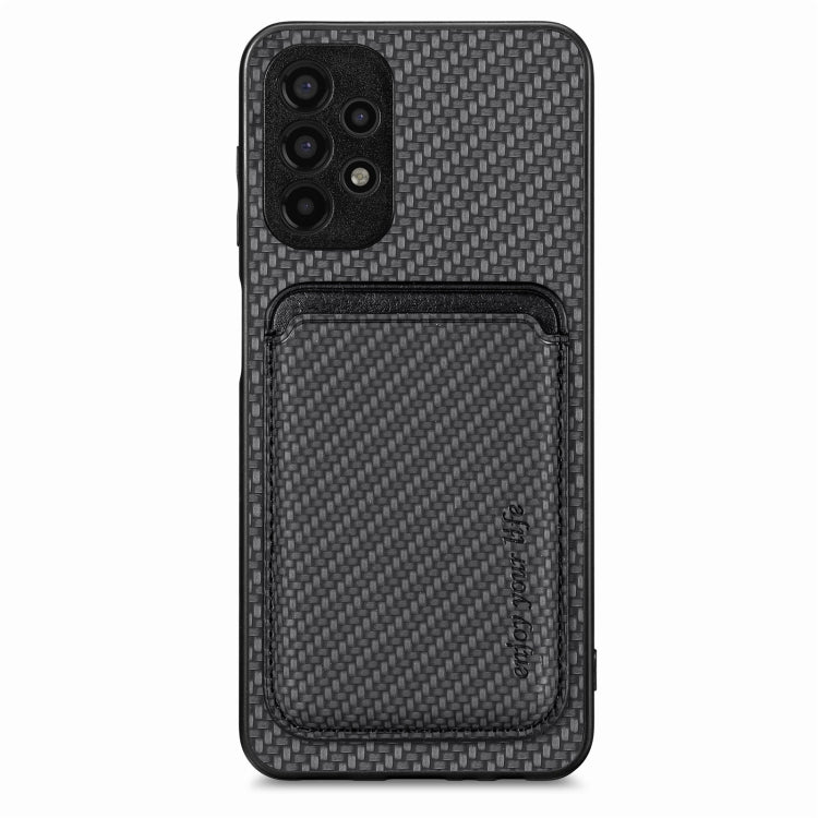 For Samsung Galaxy A13 4G Carbon Fiber Leather Card Magsafe Magnetic Phone Case(Black) - free shipping - PMC TechLife - Order now!