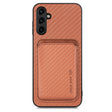 For Samsung Galaxy A54 5G Carbon Fiber Leather Card Magsafe Magnetic Phone Case(Brown) - Galaxy Phone Cases by PMC TechLife | Online Shopping South Africa | PMC TechLife