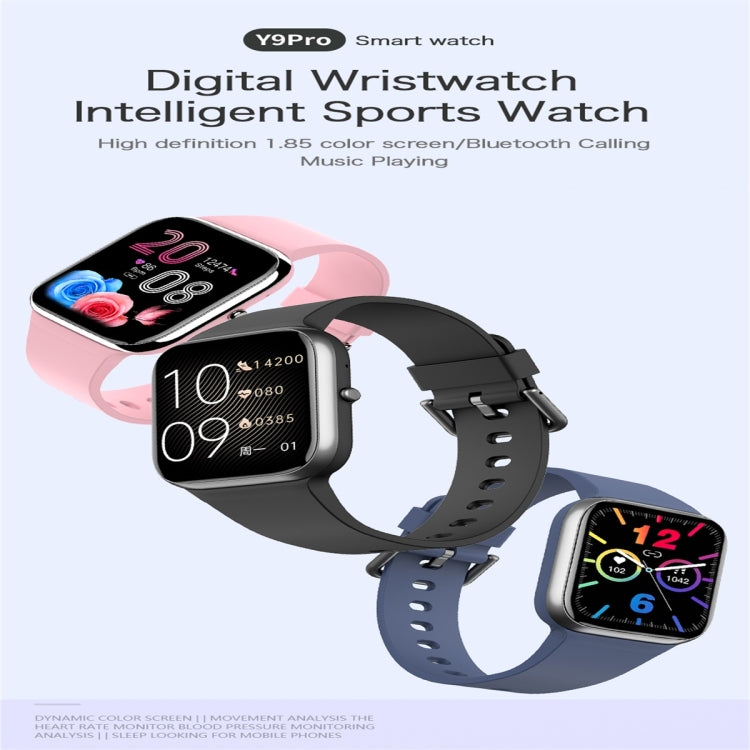 Y9 Pro 1.85 inch Color Screen Smart Watch,Support Heart Rate Monitoring / Blood Pressure Monitoring(Purple)