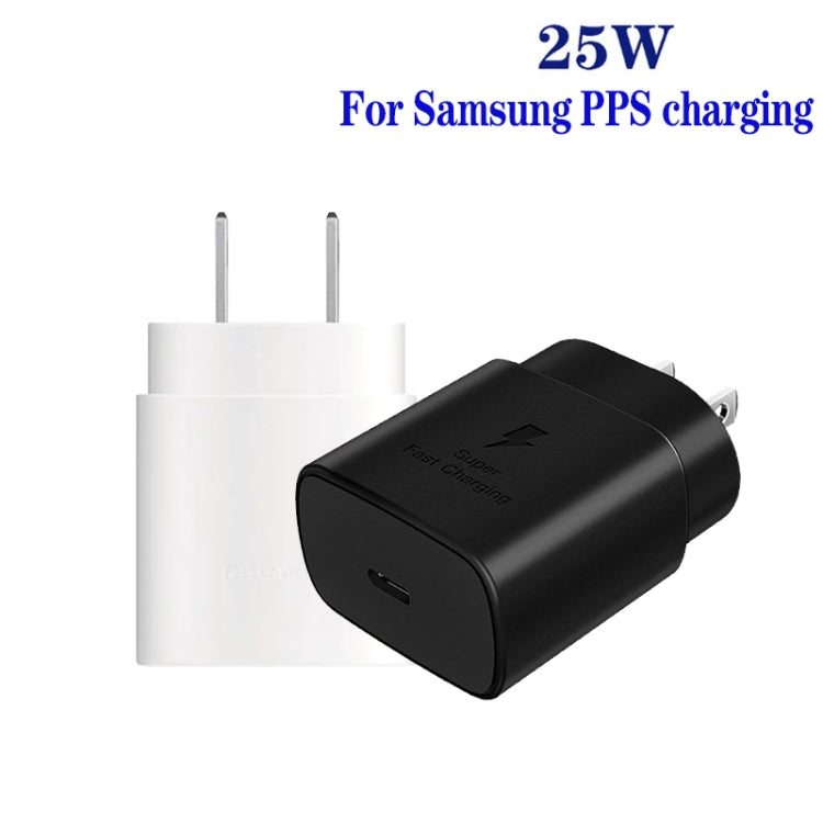 TA800 PD / PPS 25W Type-C Port Charger for Samsung, US Plug(White)
