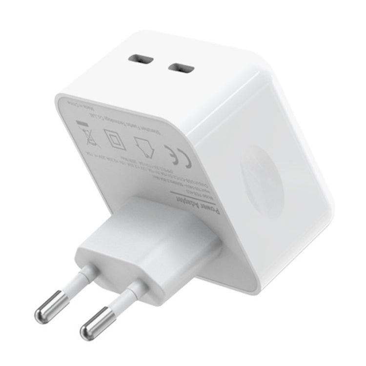 NORTHJO NOGAN3502 GaN PD PPS 35W Dual USB-C / Type-CWall Fast Charger, Plug Type:EU Plug(White) - free shipping - PMC TechLife - Order now!