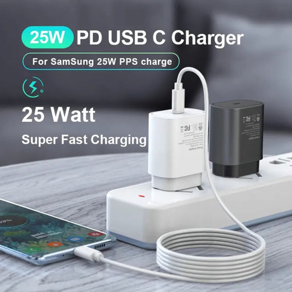 TA800 PD / PPS 25W Type-C Port Charger for Samsung, EU Plug(Black)