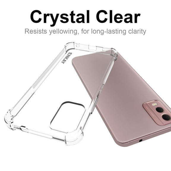 For Nokia C32 4G ENKAY Clear TPU Shockproof Anti-slip Phone Case