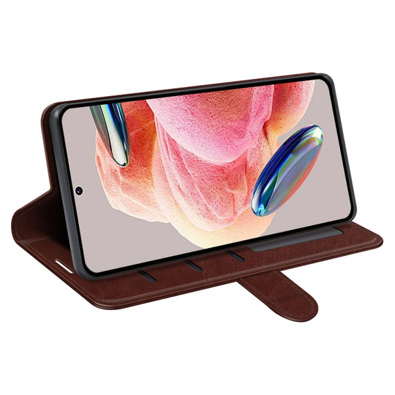 For Xiaomi Redmi Note 12 4G Global R64 Texture Horizontal Flip Leather Phone Case(Brown)